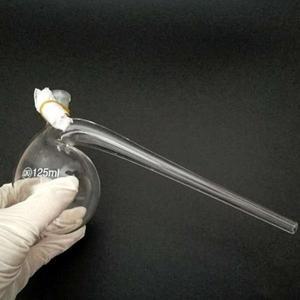 실험실 유리 Retort 플라스크 1 개 세트 125ml/250ml/500ml/1000ml, 곡선 목 레토트 병