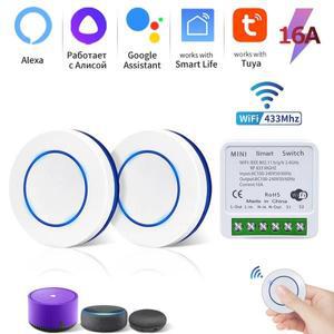 스마트 Tuya WiFi 스위치 433MHz 무선 원격 제어 전등 릴레이 컨트롤러 음성 Alexa Google 홈과 함께 작동