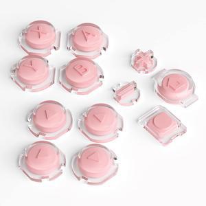 조이콘, 페일 레드 & 클리어를 위한 익스트림레이트 교체 투톤 젤리 버튼 /기호 커스텀 컨트롤러 ABXY 방향 홈 캡처 + - 키, 닌텐도 스위치 및 OLED용 DIY 액션 페이스