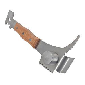 나무 손잡이와 7가지 기능을 갖춘 AukBeeFun 다목적 강철 벌집 도구 및 양봉 스크래퍼 전문 장비