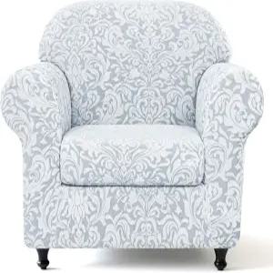 서브텍스 2 안락의자 커버 소파 쿠션 1개 팔이 달린 자카드 다마스크 의자 슬립커버 스트레치 반려견용