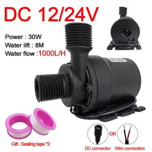 초저소음 미니 DC12V/24V 1000L/H 브러시리스 모터 수중 수족관 워터 펌프 온수기 샤워 부스터