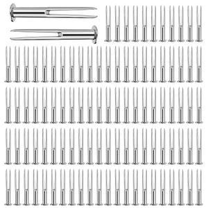 DECOHS 100개 금속 밀랍 파운데이션 지지 핀(박스 포함), 아연 도금 철 벌통 프레임 핀, 양봉 용품 보관용 핀 포함