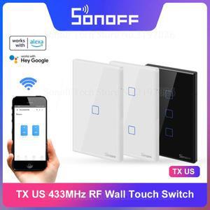 SONOFF TX US 벽 스마트 스위치 eWeLink APP를 통한 433Mhz RF 원격 제어 Wi-Fi 터치 Alexa Google 홈과 함