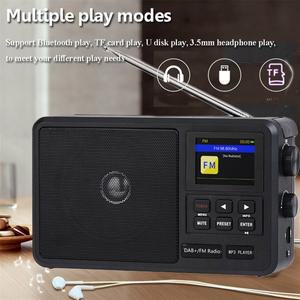 휴대용 네트워크 라디오 DAB +/FM 무선 블루투스 스피커, LCD 화면 지지대 알람 시계 수면 타이머 리치