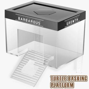 거북이일광욕플랫폼 파충류보온쉼터 높이조절 미끄럼방지 투명경사로형