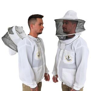 둥근 베일, 튼튼한 YK 황동 지퍼, 가벼운 통기성 에어메쉬 원단, 편안한 보호 꿀벌 안전 장비가 포함된 산림 양봉 공급 통풍 재킷 - 중간 크기