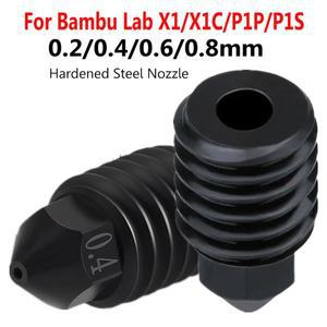Bambu Lab X1 P1P P1S 3D 프린터 핫 엔드 노즐 액세서리 Bambulab Carbon 용 황동 경질 강철 0.4/0.6/0.8/1