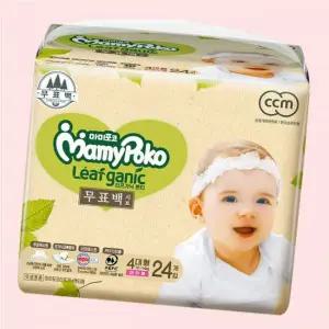 마미포코 리프가닉 무표백 팬티 속옷 언더웨어형 기저귀 여아용 4단계 24매 4567994