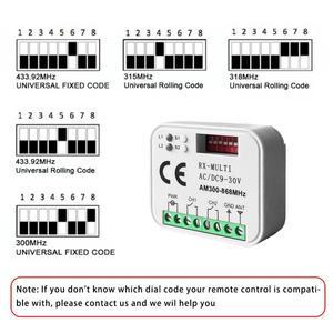 원격 스위치 수신기 433MHz 868MHz 390 MHz RX 다중 주파수 AC/DC 9-30V 300-868MHZ 차고 문, 워터 펌프 제