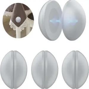 샤워 커튼 무게 마그네틱 실리콘 랩 헤비 듀티 프리미엄 라이너 클립 추가 - 4팩 그레이