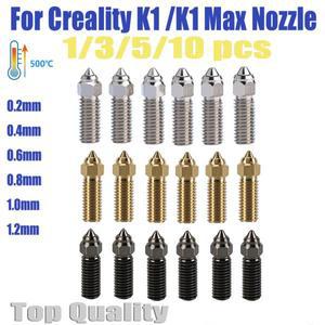 Creality Ender 3 V3 KE K1/k1 Max 노즐 0.4 0.6 0.8mm 경질 강철 구리 도금 황동 Genius Pro Vyper K1 Hot