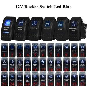 해양 등급 로커 스위치 SPST ON OFF DPDT 청색 LED 라이트 바 칼링 ARB NARVA 교체 방수 IP66 12V