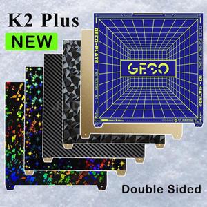 Creality K2 PLUS PEI 빌드 플레이트 텍스처드 370x370 스프링 스틸 시트 히티드 베드 k2 Plus 액세서리용)