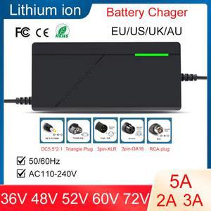 36V 48V 52V 60V 72V 2A 3A 5A 리튬 이온 스마트 고속 충전기 10S 13S 14S 16S 20S 42V 54.6V 58.8V 67.2V