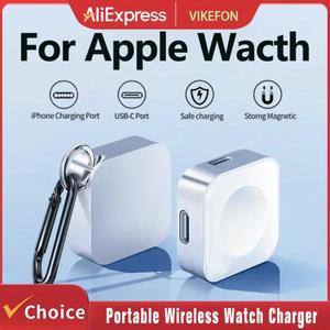 휴대용 무선 시계 충전기 타입 C 8핀 두 개의 인터페이스 애플 워치 S9 8 7 6 5 4 3 2 1 SE 울트라 시리즈
