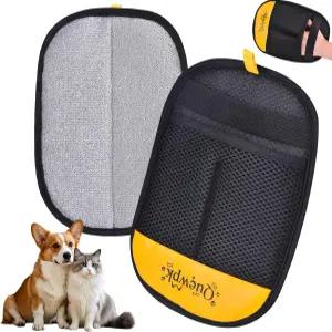 Quewpk 애완동물 털 제거 장갑 - 개와 고양이를 위한 재사용 가능한 정전기 세탁 의류 소파 카펫 카시트를