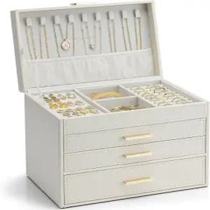 Vlando 4단 대형 주얼리 박스 - 서랍용 정리함 목걸이 반지 팔찌 시계 보관함 사랑하는 사람을 위한 생일