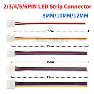 LED 스트립 커넥터, WS2812B WS2811 5050 3528 단색 RGBW RGBCCT 램프용, 8mm, 10mm, 2 핀, 3 4 5 6 5-50