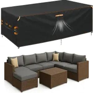 ESSORT 초대형 웨더프루프 야외 가구 커버 헤비 듀티 방수 옥스포드 식탁 타프 파티오 세트 외부 테이블