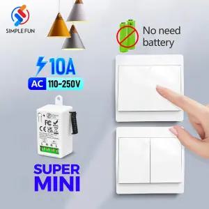 미니 무선 원격 제어 전등 스위치 110V 220V 230V 배터리 필요 없음 자체 전원 벽 키네틱