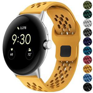 구글 픽셀 워치 4 3 45mm 41mm용 통기성 스포츠 실리콘 밴드 스트랩 2 1 스마트워치 교체용 소프트 브레이