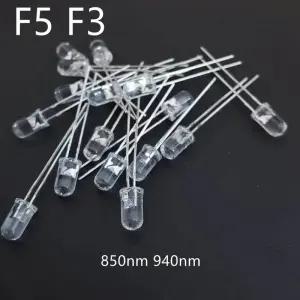 3mm IR LED 방출 다이오드 850nm 이미 터 수신기 적외선 송신기 포토 트랜지스터 보이지 않는 DIY PCB