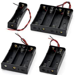 2개 블랙 플라스틱 DIY 배터리 보관 케이스 클립 홀더 컨테이너 1X 2X 3X 4X 18650 박스 와이어 리드 핀