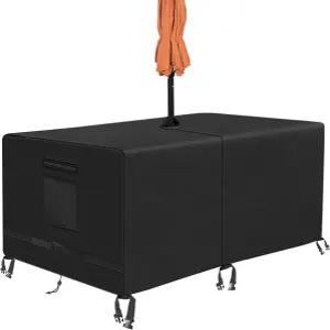 코브슈이웨 직사각형 파티오 테이블 커버 엄브렐러 홀 헤비 듀티 방수 600D 옥스포드 패브릭 야외 잔디