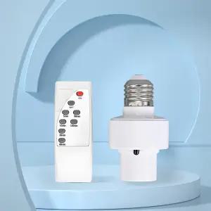 2025년형 열선 원격 제어 스마트 LED 램프 홀더 E27 AC85-265V 범용 소켓 타이머 색상 변경 간편 설치