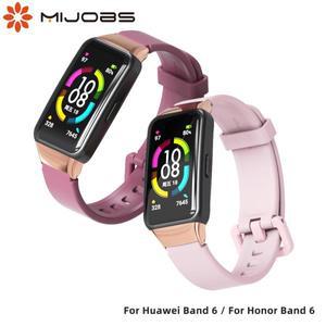 화웨이 밴드 6 용 스트랩 명예 실리콘 시계 손목 벨트 액세서리 스마트 교체 팔찌