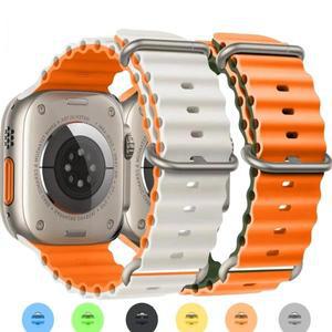 Apple Watch 울트라 밴드 49mm 45mm 44mm 42mm 38 40mm 41mm 실리콘 팔찌 시리즈 9 7 8 4 5 6 SE 2 스트랩
