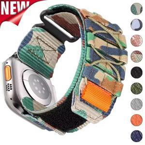Apple Watch 용 나일론 스트랩 10 46mm 42mm Ultra 2 49mm 9 8 7 6 5 4 3SE 45mm 41mm 44mm 통기성 교체 손