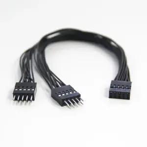 PC 마더보드 스위치 점퍼 9 핀 1-2 라인 스플리터 재설정 데스크탑 전원 켜기/끄기 이중 제어 케이블