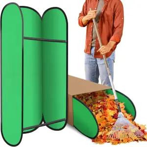 잔디와 잎자루 홀더 2팩 쉽게 수거할 수 있는 팝업 슈트 종이 마당 쓰레기 봉투를 위한 재사용 가능한