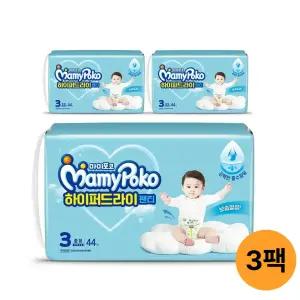 마미포코 하이퍼드라이팬티 공용, 중형, 44매, 3팩, 1개