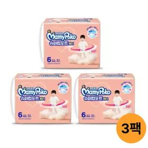마미포코 슈퍼컴포트팬티 공용, 점보, 32매, 3팩, 1개