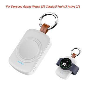 삼성 갤럭시 워치 6/6 클래식/5 프로/4/3 액티브 2/1용 스마트워치 무선 충전기 키체인이 있는 휴대용