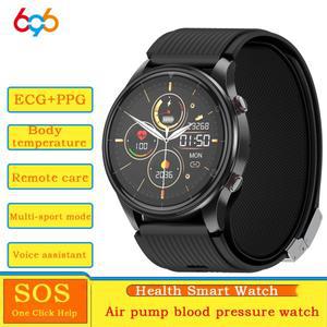 원격 관리 손목 공기 펌프 가압 혈압 ECG PPG 온도 스마트 시계 음성 보조 SOS Smartwatch BT 통화