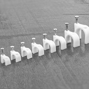 100PCS 4/5/6/7/8/9/10/12mm 원형 네일 클립 와이어 관리 클램프 흰색 고정 라운드 스틸 벽 걸이케이블