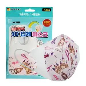 아이천국 3D 입체 캐릭터 마스크 5매입 x 5개 아동 공주