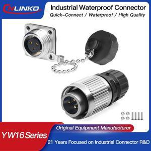 CNLINKO YW16 방수 전기 커넥터 IP67 16mm 3 핀 9 케이블 조인트 자동차 LED 조명 해양 산업 배선