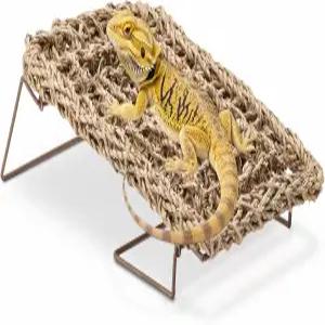 키이다스 수염 해먹 접을 수 있는 금속 다리가 파충류 침대 탱크 액세서리 도마 레오파드 은둔 게 개구리를