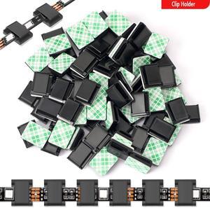 LED 스트립 라이트 장착 클립 커넥터 자체 접착 테이프 브래킷 홀더 8mm /10mm 고정 클램프 용 100PCS