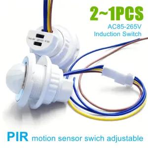 2~1PCS AC85-265V 이중 조정 가능한 지연 PIR 센서 감지기 스마트 스위치 적외선 모션 자동 라이트 스트립