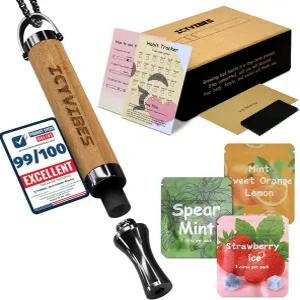 고급 향의 나무 구강 흡입기 무증기 장치 15개의 필터로 업그레이드된 허브 추출물 휴대용 자연 호흡 지원