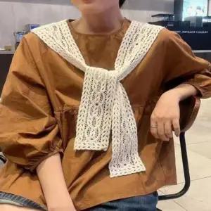 케이프숄 펀칭니트 레이스 케이프 여성 숄 어깨망토