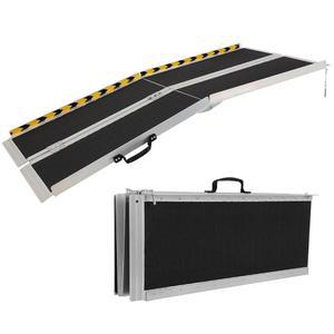 휠체어 경사로 6피트 휠체어용 휴대용 계단용 알루미늄 미끄럼 방지 접이식 핸디캡 현관 카트 계단 연석 등 실외 문턱