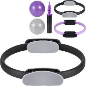 치카보 필라테스 링 서클 및 볼 세트 12인치 매직 9인치 소형 운동 저항 밴드 여성용 가정용 장비