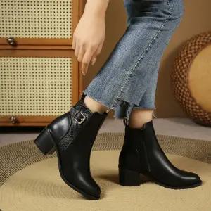 통굽앵클부츠 겨울부츠 여성 방한MR-12 레이스업워커 여성부츠 겨울부츠 워커부츠